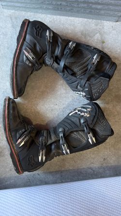 Riding gear - Fox boots size 12, small/medium helmet & goggles