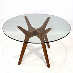 Mid Century Glass Dining Room Table