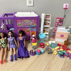 Barbie Food Truck And Dolls