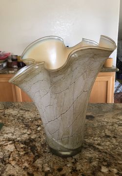 beautiful taupe marble glass vase