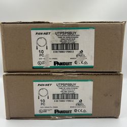Lot of 2 Box of 10 New Panduit UTPSP5BUY Patch Cords Blue 5FT