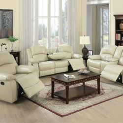 FREE DELIVERY — Brand new 3PC Reclining Sofa Loveseat Chair 