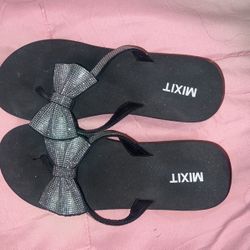 black wedge sandals