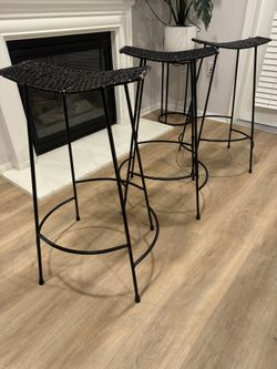 3 Black Barstools 30 Inches
