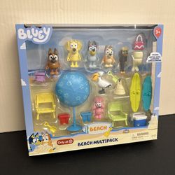 Bluey Beach Multipack Figure Set New