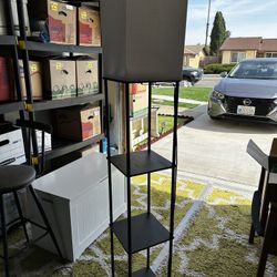 Modern Style Floor Lamp with Shelves 