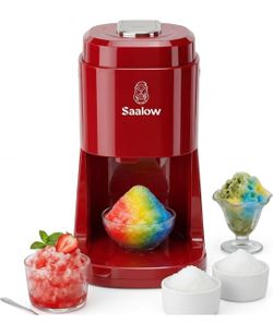 Electric Shaved Ice Machine, Professional Snow Cone Maker with Adjustable Thickness Settings, High-Efficiency 135W Motor, Portable Ice Crusher for Flu