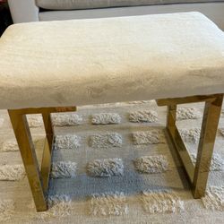 Vintage Faux Fur Stool/Ottoman