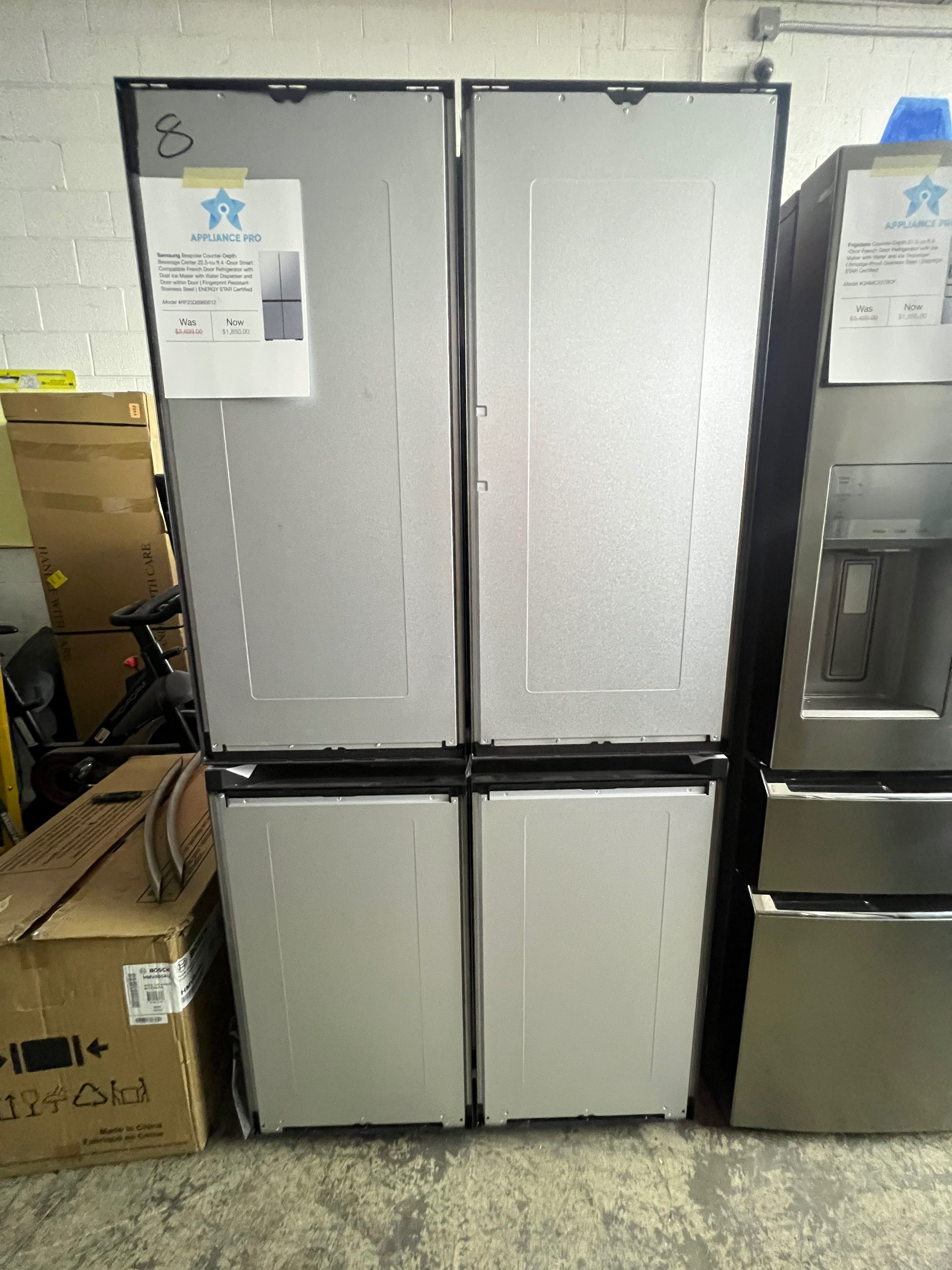 Samsung Bespoke Counter-Depth Beverage Center 22.5-cu ft 4 -Door Smart Compatible French Door Refrigerator w/ Dual Ice Maker w/ Water Dispenser