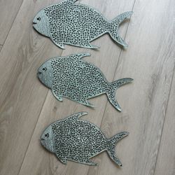 Coastal Beach Fish Wall Art Metal