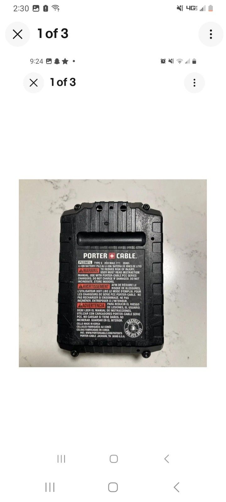 PORTER CABLE PCC681L 20 Volt Max Lithium-Ion 20V 1.3 Amp Guaranteed