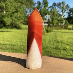 The Fiery Elegance: Carnelian Red Agate Tower