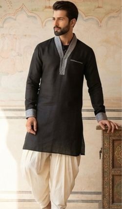Men's Black Kurta