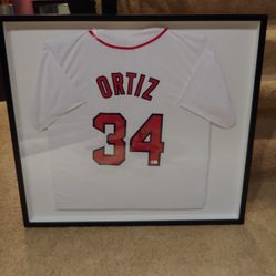 Framed David Ortiz Autographed Jersey