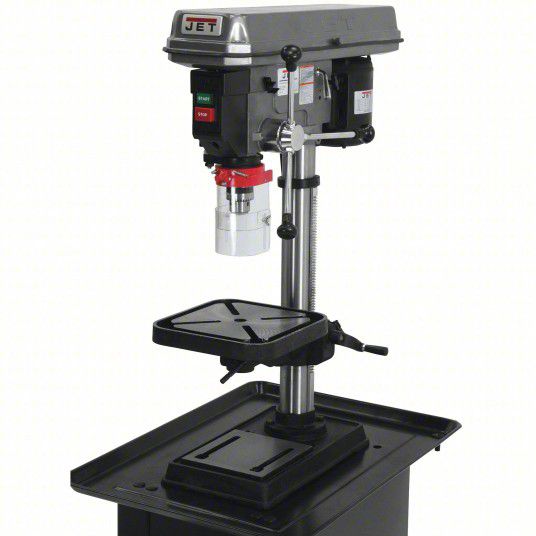 JET Bench Drill Press: Belt, Fixed Speed, 200 RPM – 3,630 RPM, 15 in Swing, 115/230V AC, 9/4.5 A

