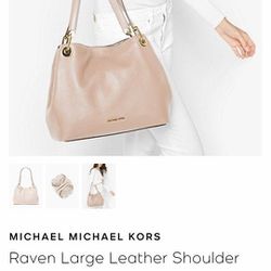 Michael Kors Raven Large Leather Shoulder Bag, Purse,