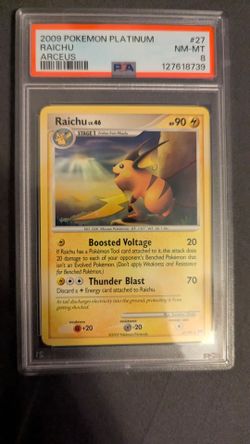 2009 Raichu pokemon platinum arceus #27 PSA 8
