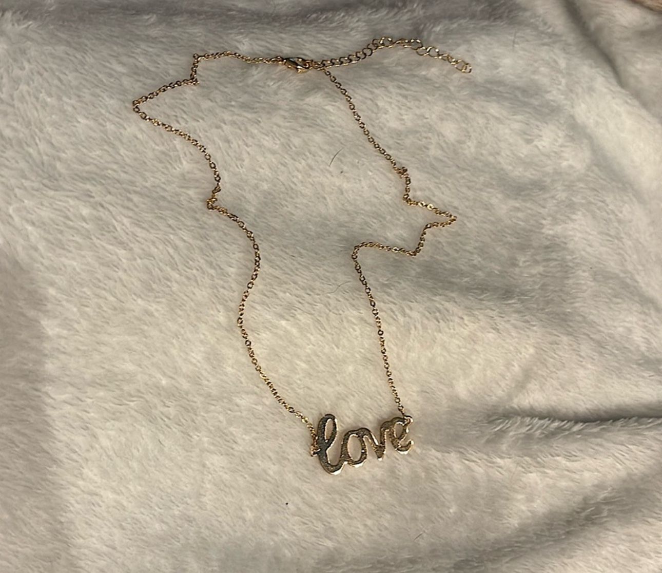 Gold Cursive “love” Adjustable Necklace