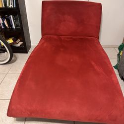 Red Velvet Chaise Lounger 