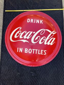 Large Metal Antique Coke Sign 1950s