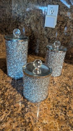 Crystal Canister Set, 3 Pieces, Almost Perfect