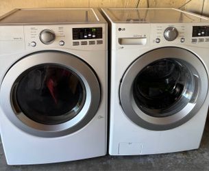 LG Front-Load Washer + Gas Dryer Set — Stackable