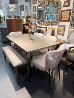 Modern Gray Dining Set | Table + 4 Chairs | $575 (Bench Available) 🍽️✨