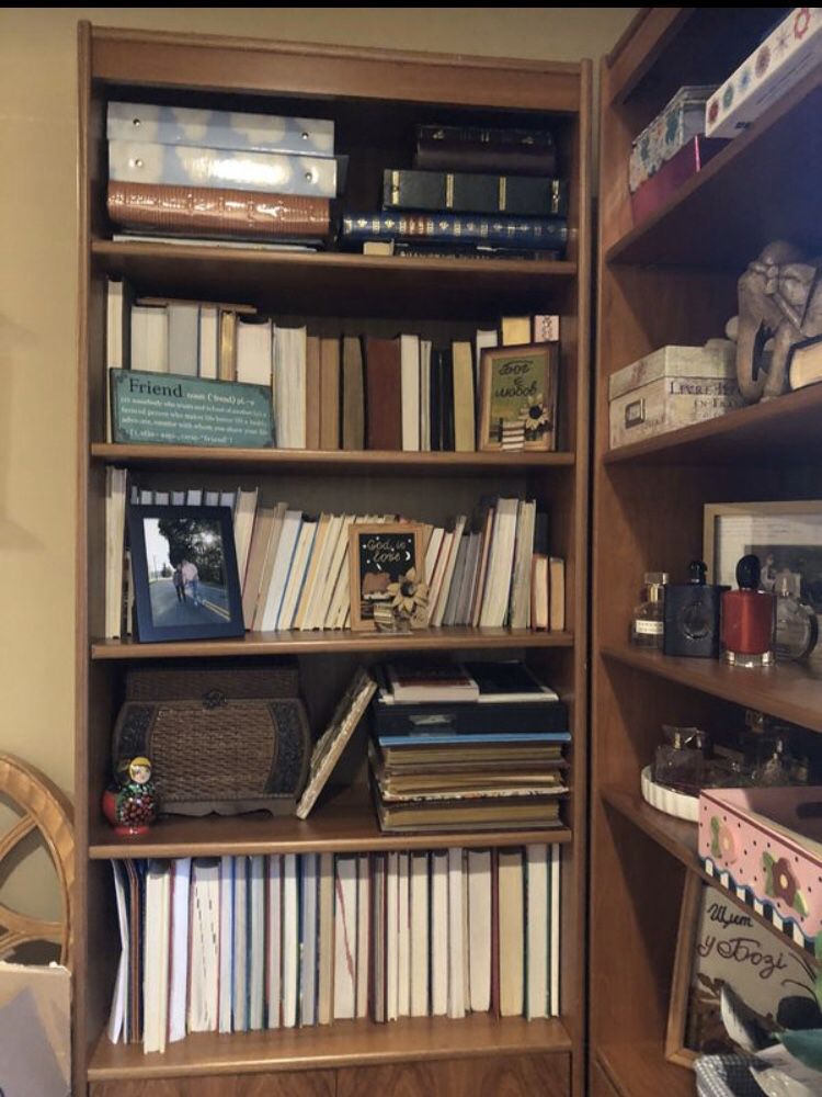 Wooden book shelves
