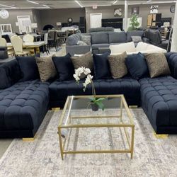 Dasha black sectional $90 Down Payment 