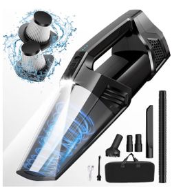 Handheld Vacuum Cordless Portable Car Vacuum with LED Light, High Power Suction, 3 in 1, Lightweight Rechargeable Hand Vacuum, Hand Held Vacuum Cleane