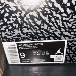 JORDAN 3s Size 9