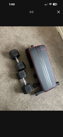 Bench and dumbbells