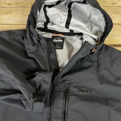 Hurley Mens L Black Full Zip Hooded Skateboard Jacket Windbreaker Lightweight