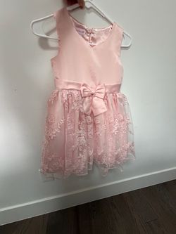 Girls Pink Satin Lace Formal Dress