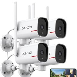 2 Pack Wired Home Camera Outdoor with 2K Color Night Vision, Pan Rotating 180° Security Cameras Support 24/7 Recording, 2.4&5G WiFi, AI Human Auto Tra