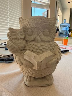 New cement owl 9x6