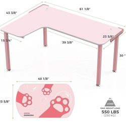 Gaming Desk With Mouse Pad 