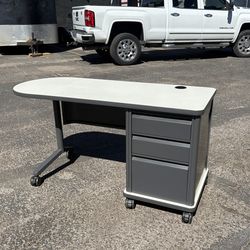 White Top Desk With Keys & Wheels-$55
