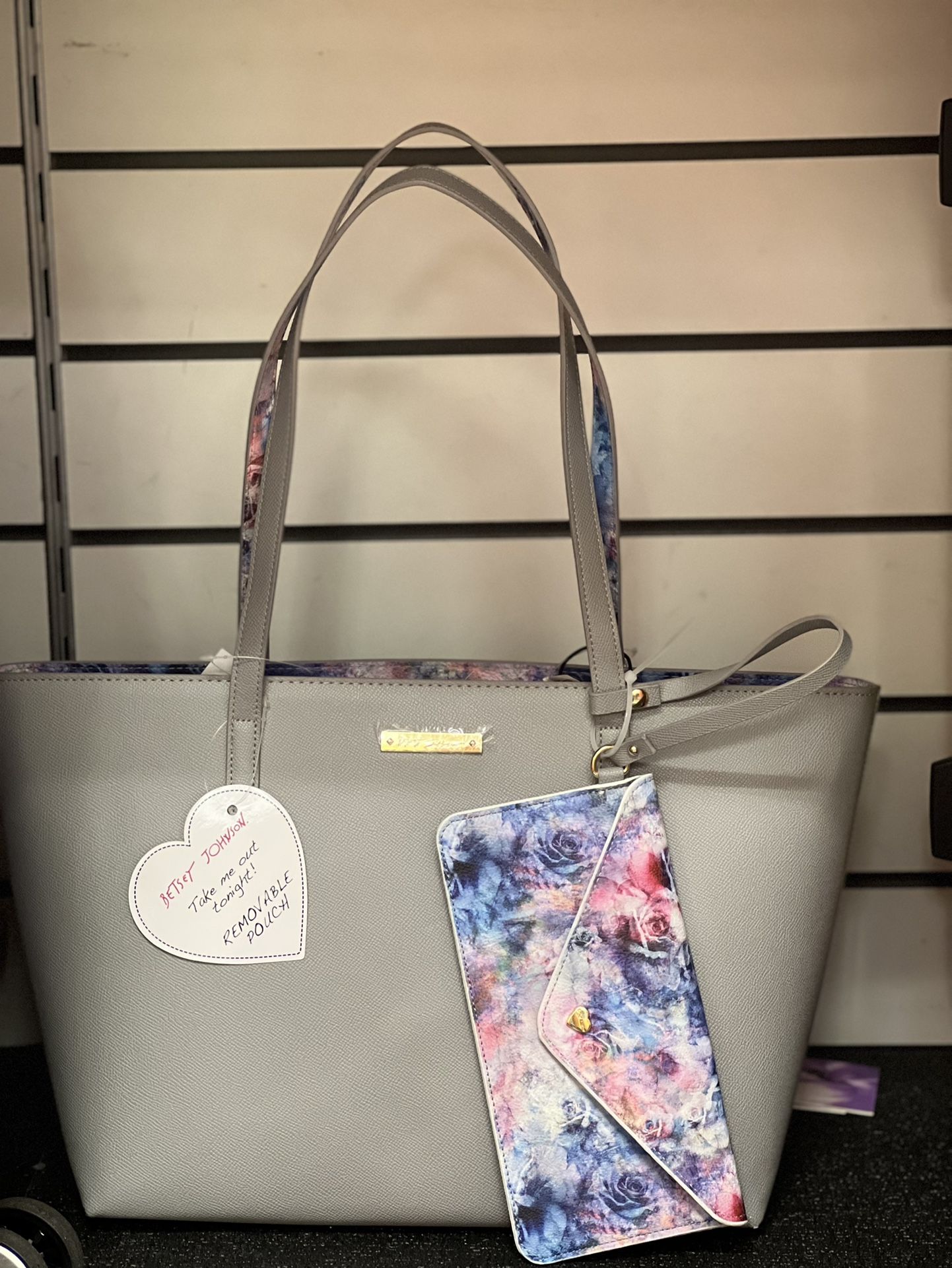betsey johnson tote and wristlet set