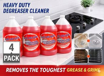 Heavy Duty Oven and Grill Cleaner, 1 Gallon, (Case of 4) Restaurant Grade Degreaser and Cleaner Removes Oil, Grease, Adhesive, and Kitchen Soil on Sto