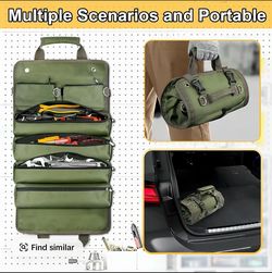 Portable Roll Up Tool Organizer Bag, Roll Tool Bag for Electricians & Mechanics