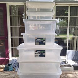 Selection of Plastic Storage Bins w/Lids