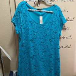 Beautiful Dress With Lace Over It 2XX Never Worn