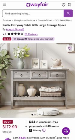 Brand new (in box) console table