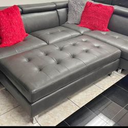 Ibiza gray sectional sofa with ottoman now only $999. Easy finance option. Same day delivery.