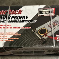 3 T Low Profile Floor Jack With 2 Double Pumps 
