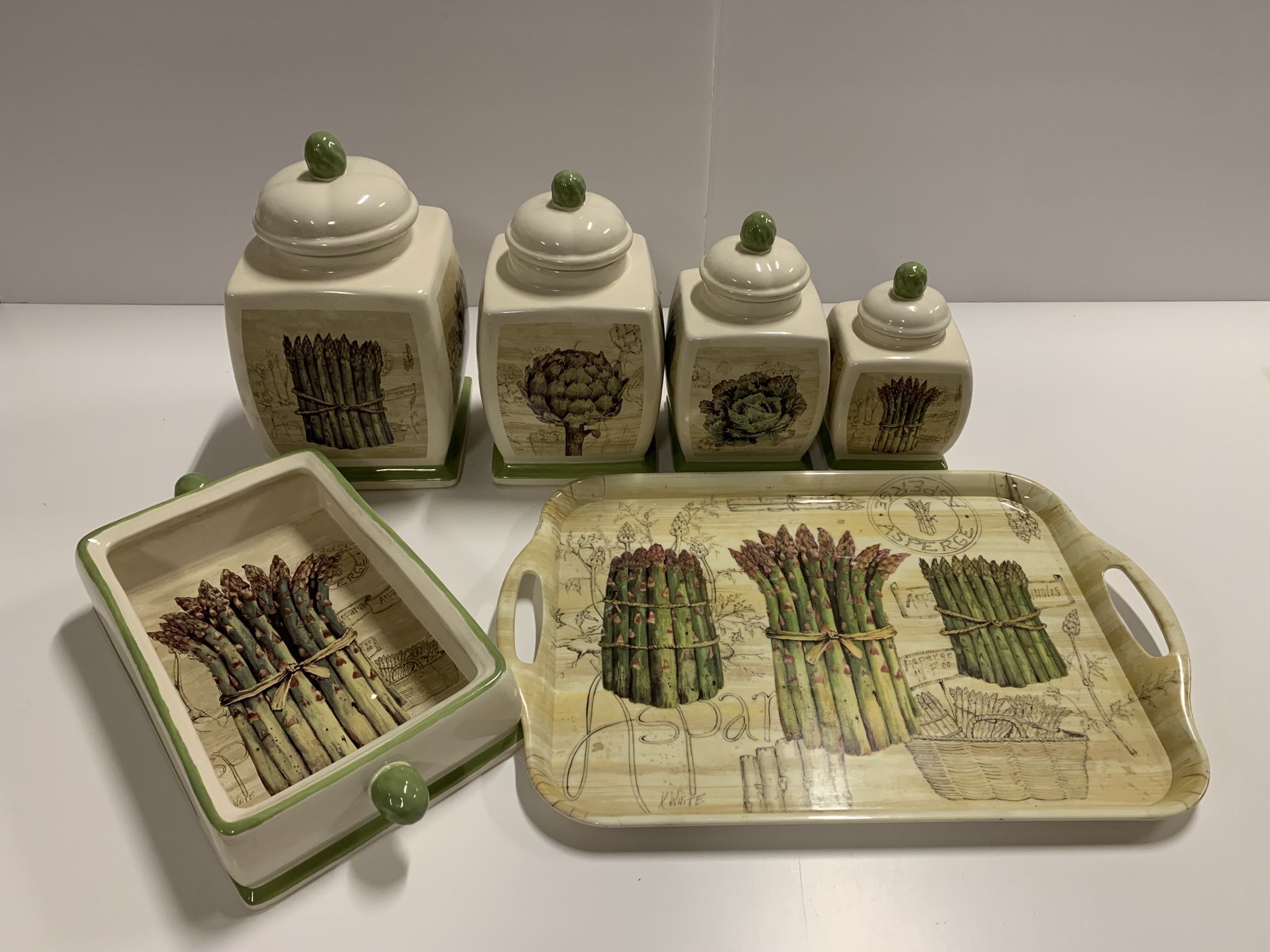 Kathryn White Treasure Craft Canisters set of 6