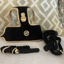 Medium Gorgeous Black Harness Leash And Collar ( Etsy ) $50