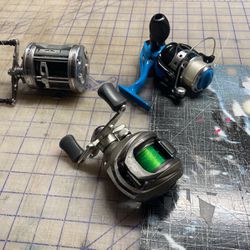 Three Fishing Reels  Two Bsit Casting One Spininh