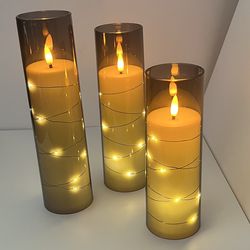 Flameless LED Candles with Timer 5 Pc